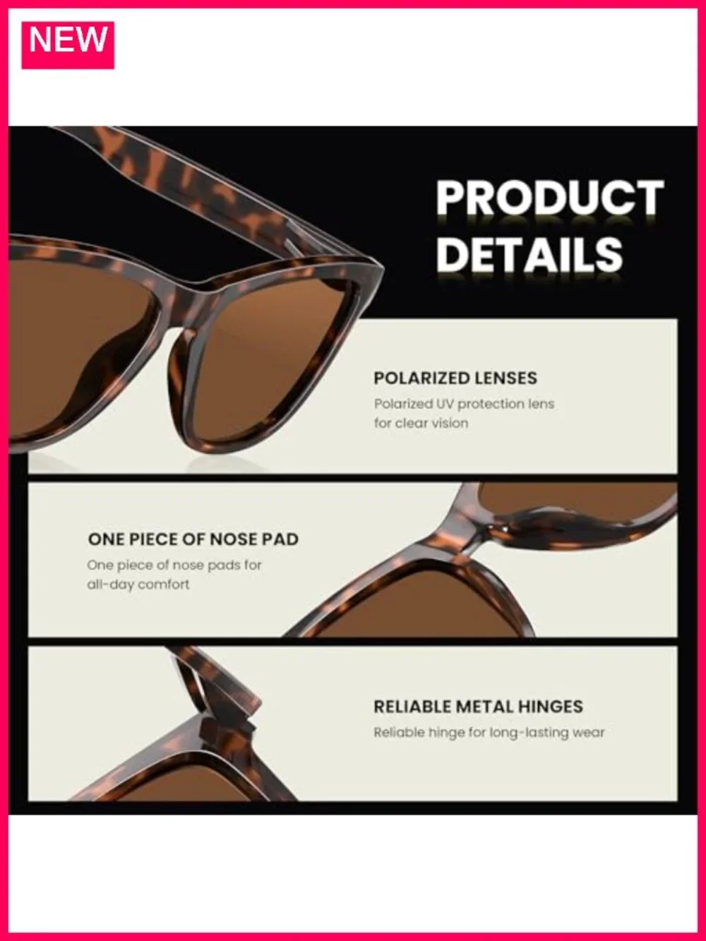 Polarized Retro Square Sunglasses for Women Men UV Protection Shades